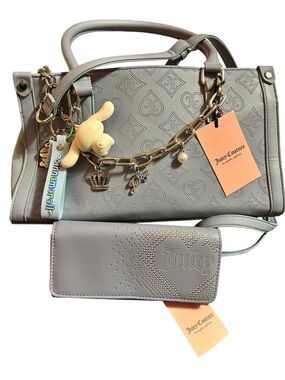 Juicy Couture Slate Blue  Embossed Satchel with Wallet